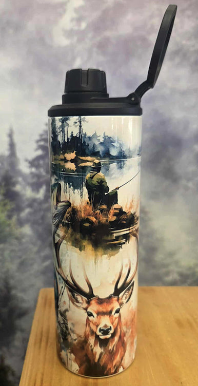 Gourde isotherme sport 20 0z. - Chasse et Pêche (Chevreuil Ours, Poisson)